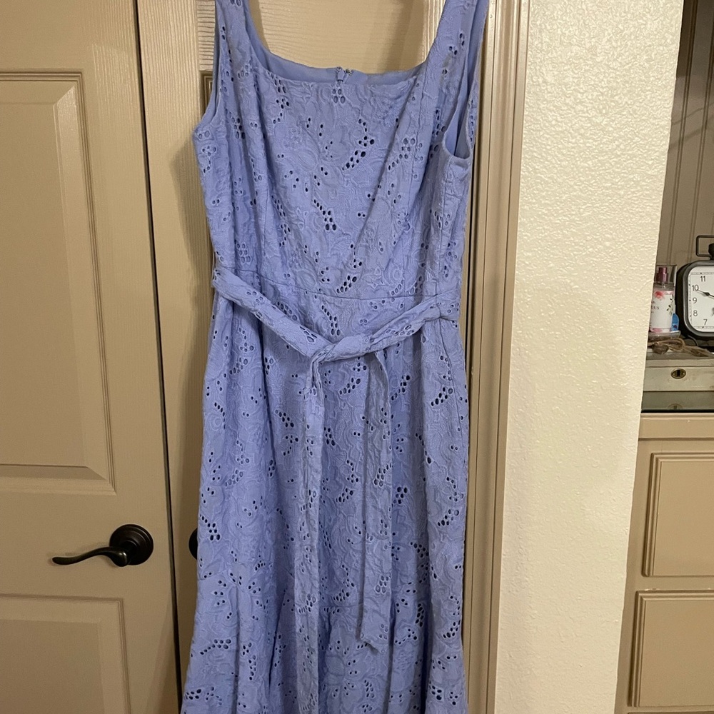 ANTONIO MELANI Periwinkle Eyelet Midi Dress